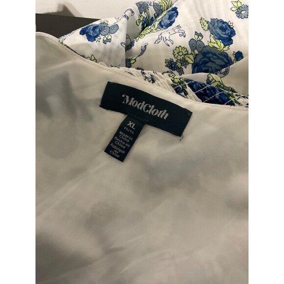 *MODCLOTH Howdy Petal Partner Button-up Floral Midi Dress Blue size XL - Picture 3 of 13
